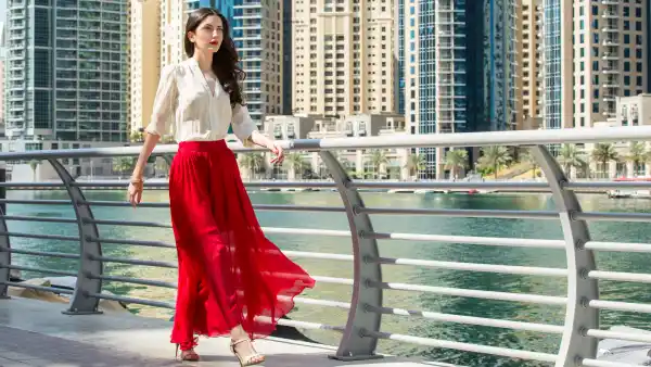 Maxi-Skirt-Stock-Photo
