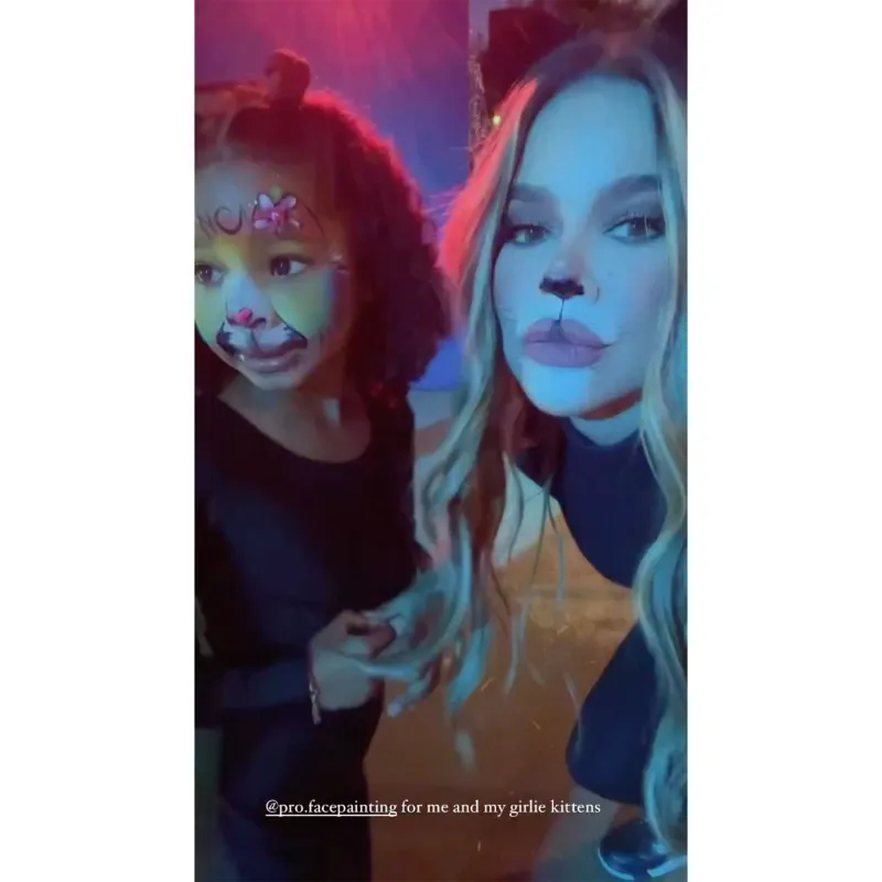 Meow! Khloe Kardashian and True Thompson Rock Matching Black Cat Costumes