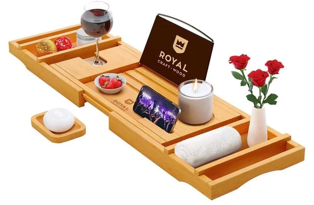 ROYAL CRAFT WOOD Luxury Bathtub Caddy Tray