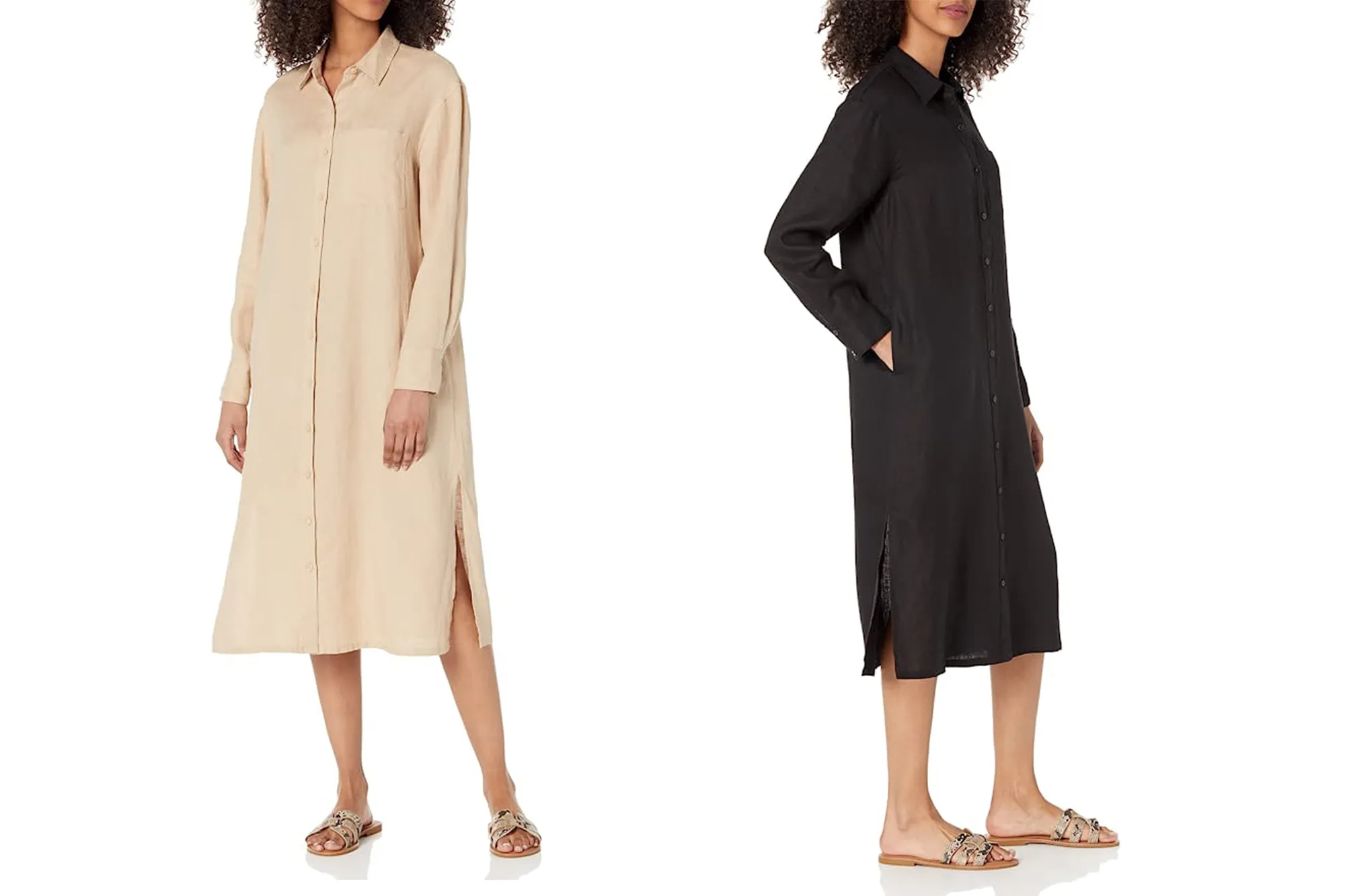 The-Drop-Women's-Fiona-Relaxed-Linen-Midi-Shirt-Dress