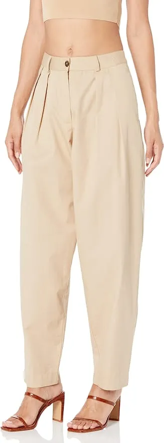 The Drop Women's Sharon Loose Fit Pleated Pants