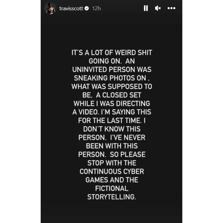 Travis Scott Slams Rumors He Cheated on Girlfriend Kylie Jenner: Stop With the 'Fictional Storytelling'