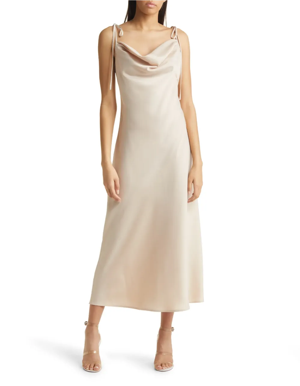 WAYF The Beverly Cowl Neck Midi Dress