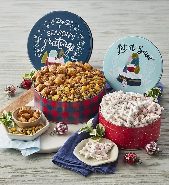 holiday snack tins