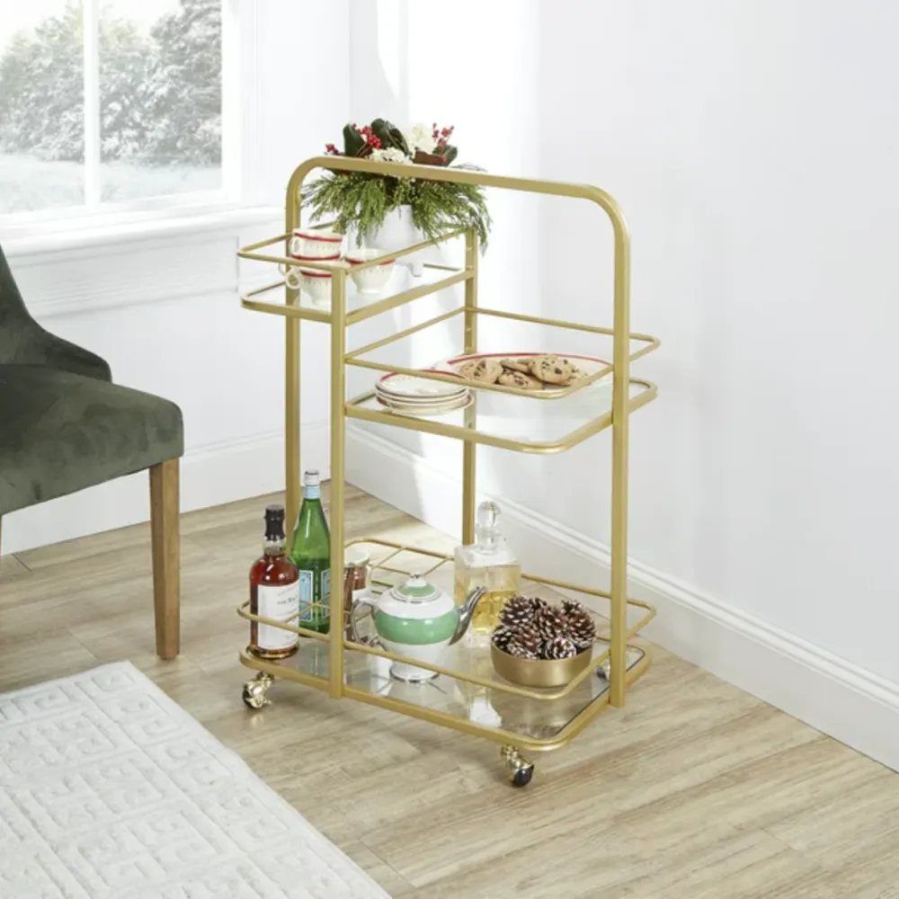 Adornments Gold Metal Serving Barcart