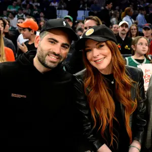 Bader Shammas and Lindsay Lohan Celtics Knicks Game