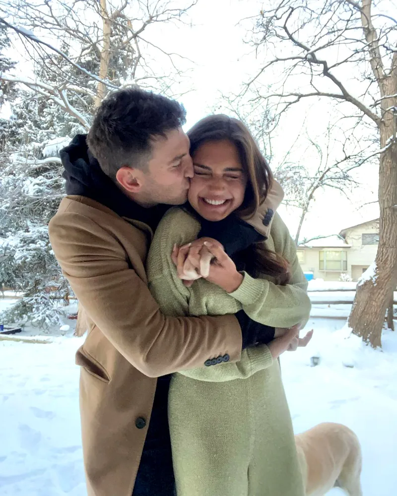 Blake Horstmann and Giannina Gibelli snow portrait