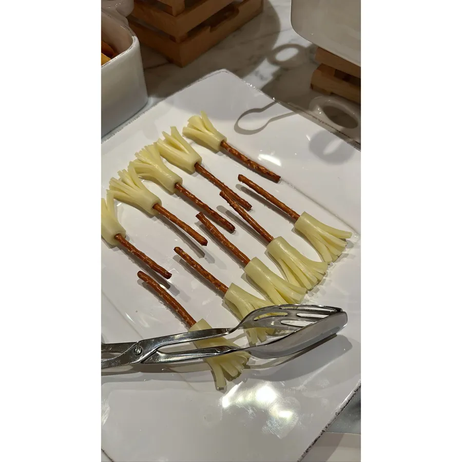 Cheese Brooms Kris Jenner Instagram Inside the Kardashian Jenners Family Friendly Halloween Night