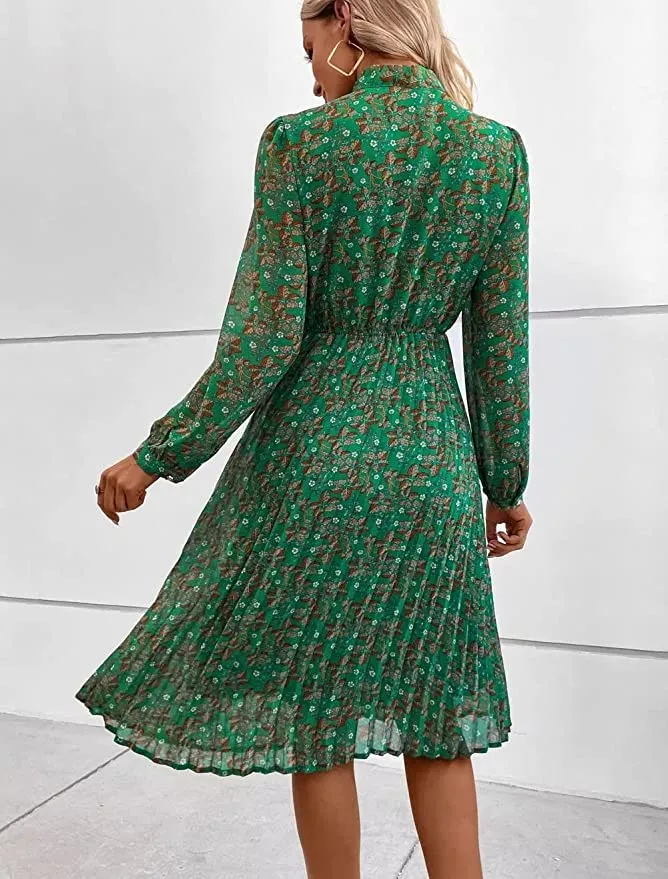 HAOKEKE Women's Long Sleeve Chiffon Dress