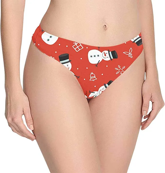 InterestPrint Custom Nolvelty Christmas Thong Underwear