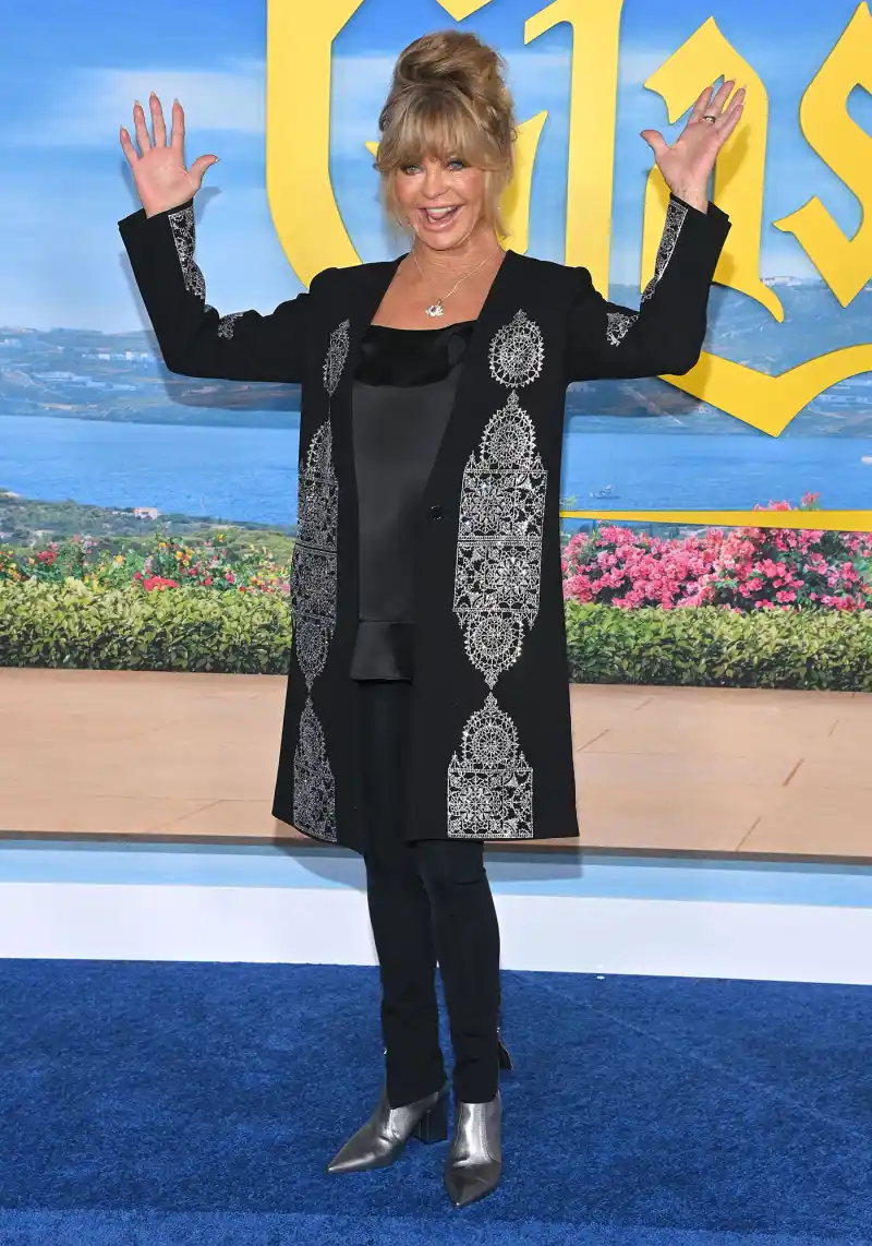 Kate Hudon Glitters in Gold at Knives Out Premiere Goldie Hawn