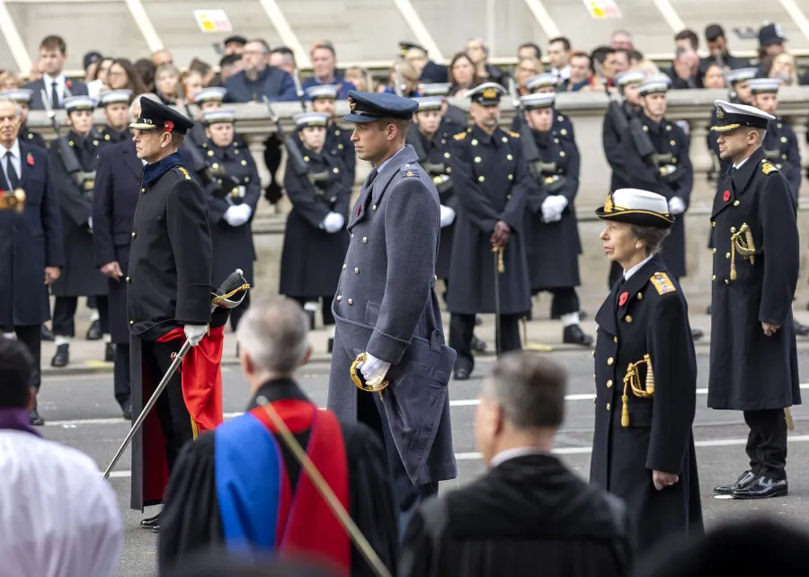 King Charles III and Prince William Lay Wreaths During Remembrance Day Memorial Service