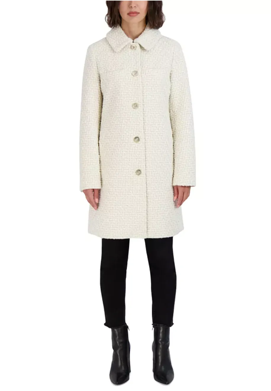 Laundry by Shelli Segal Women's 3/4 Club Collar Bouclé Coat
