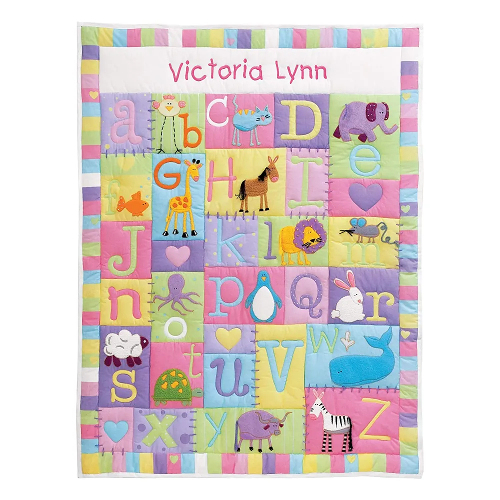 Let&rsquo;s Make Memories Personalized Alphabet Baby Quilt