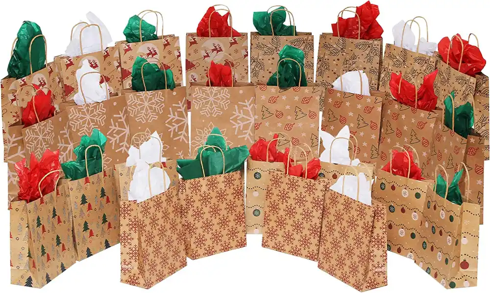 MOMONI 28 Piece Medium Premium Christmas Gift Bags