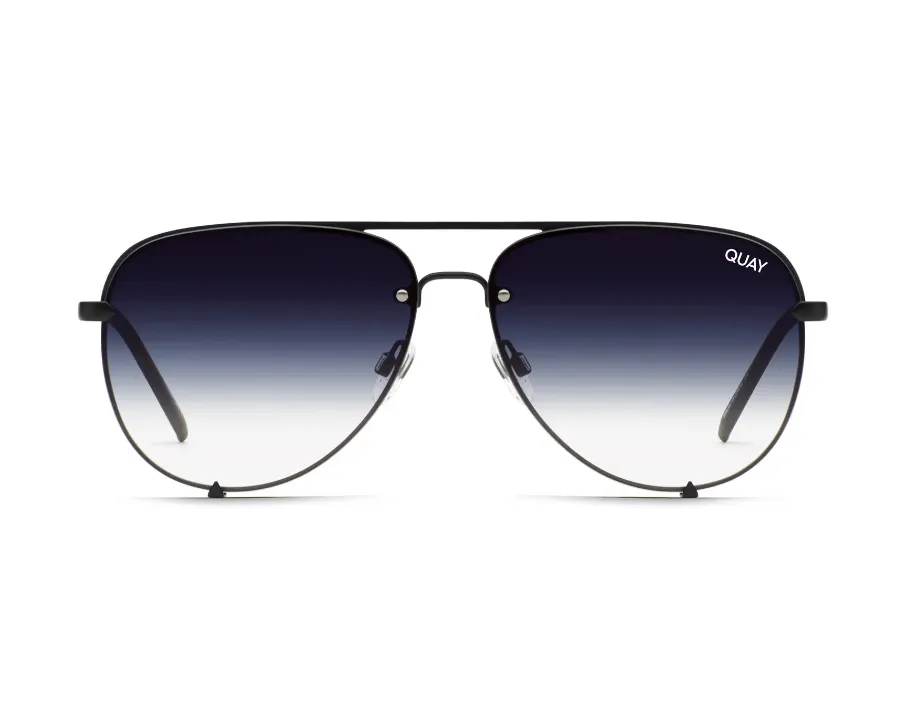 Quay Australia High Key Rimless 55mm Gradient Aviator Sunglasses