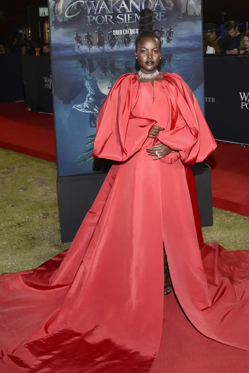 Radiant in Red Every Remarkable Look Lupita Nyong'o Has Worn on the Black Panther Wakanda Forever Press Tour