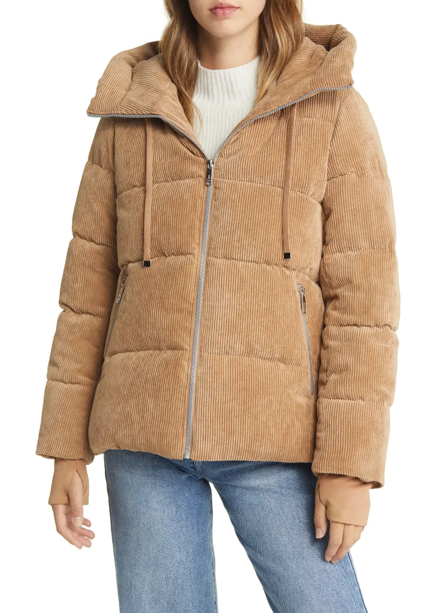 Sam Edelman Hooded Corduroy Puffer