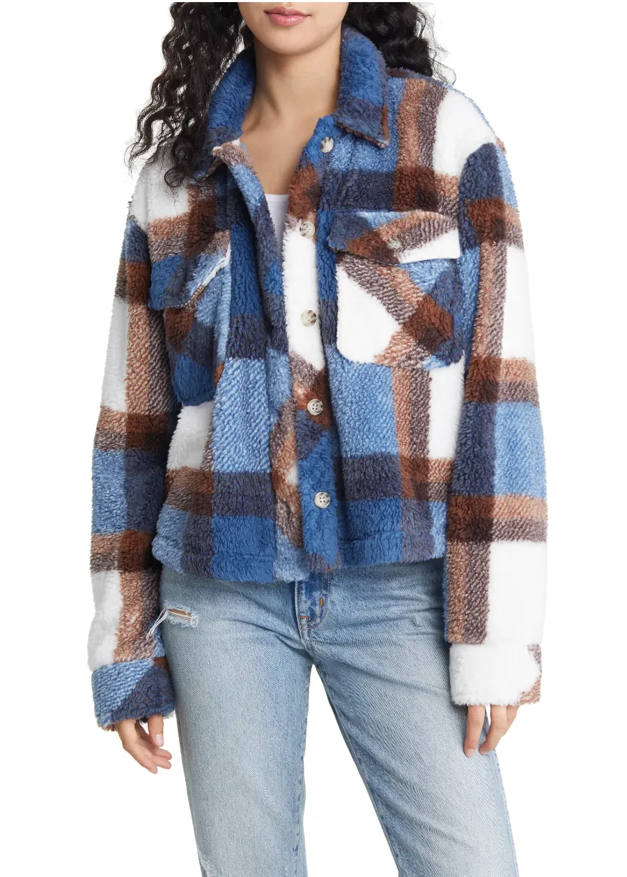 Thread & Supply Crop Fleece Shirt Jacket