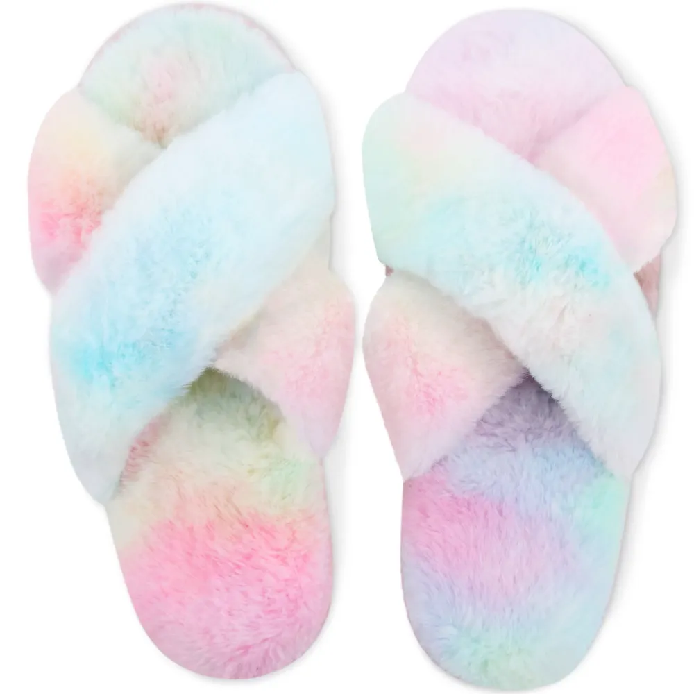rainbow slippers