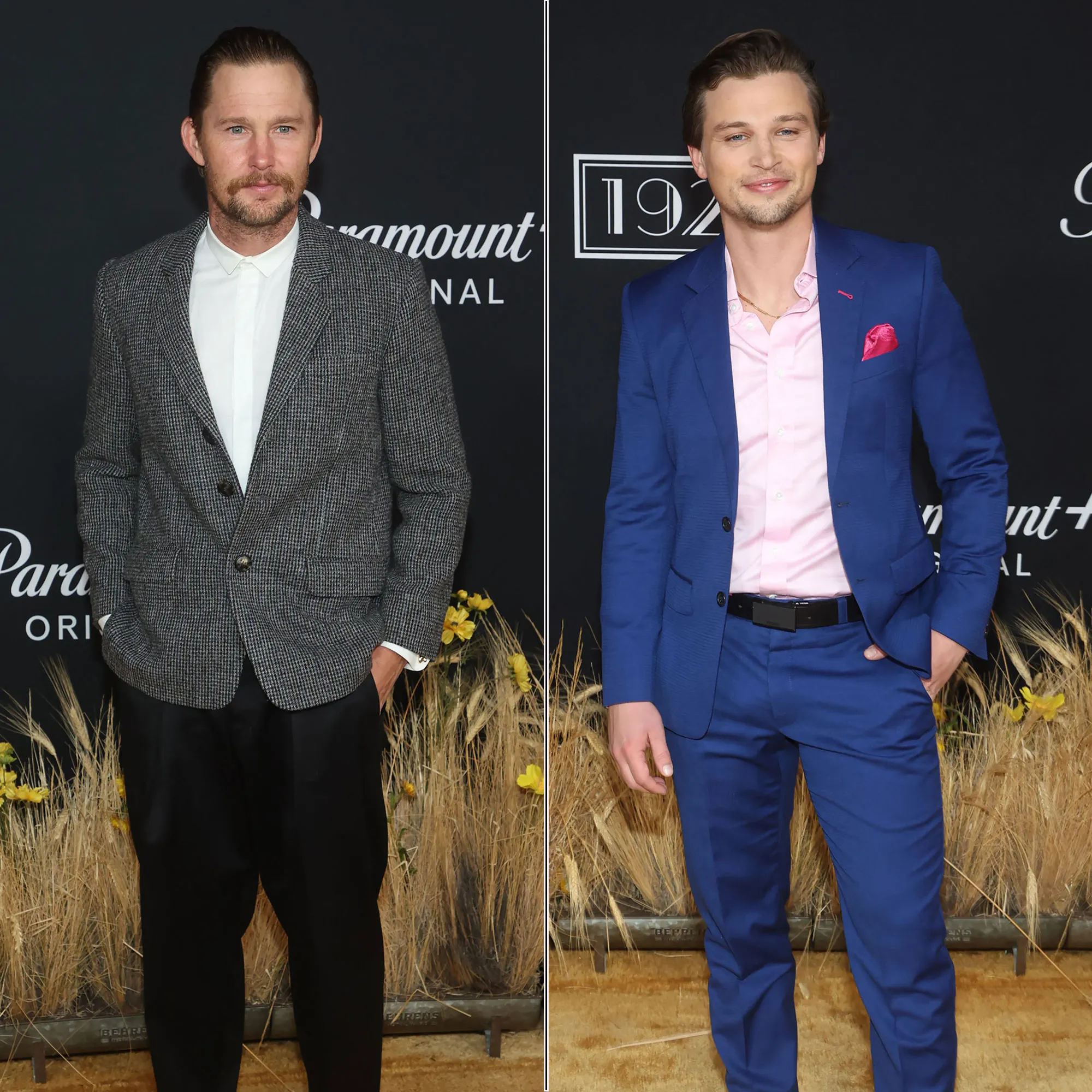 '1923' Cast Shares Secrets of 'Yellowstone' Cowboy Camp: 'A Lot of Ice Baths' blue suit