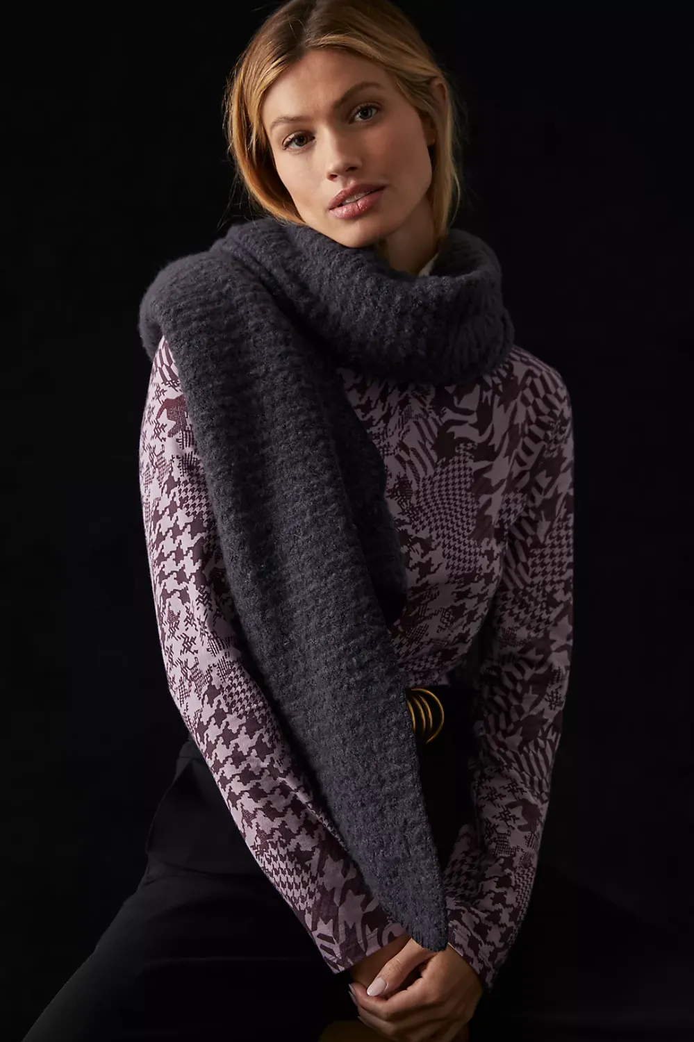 recycled boucle scarf