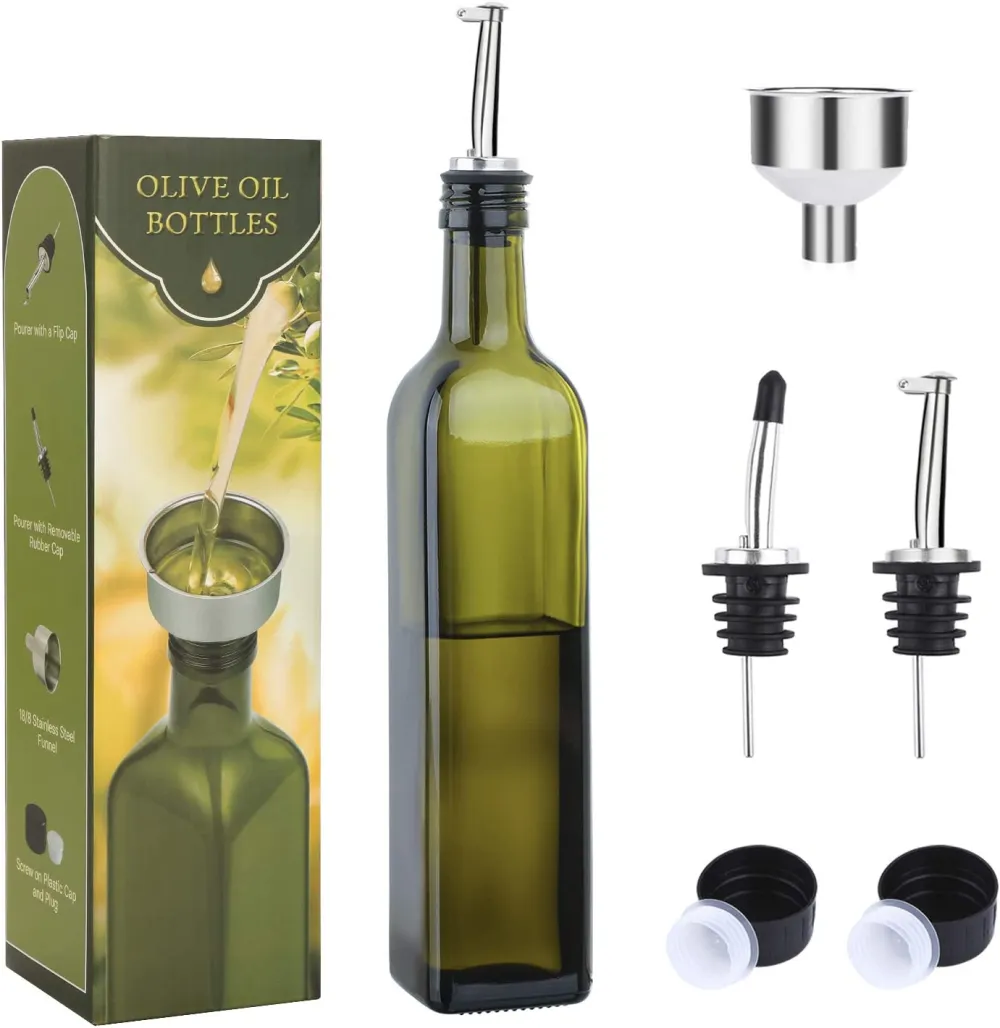 AOZITA 17oz Glass Olive Oil Bottle Dispenser