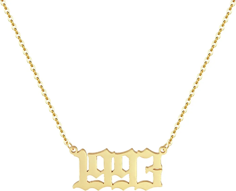 Aimber Birth Year Necklace 18K Gold Plated