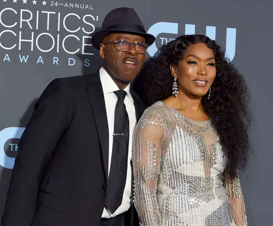 Angela Bassett and Courtney B. Vance's Relationship Timeline silver sparkle dress fedora