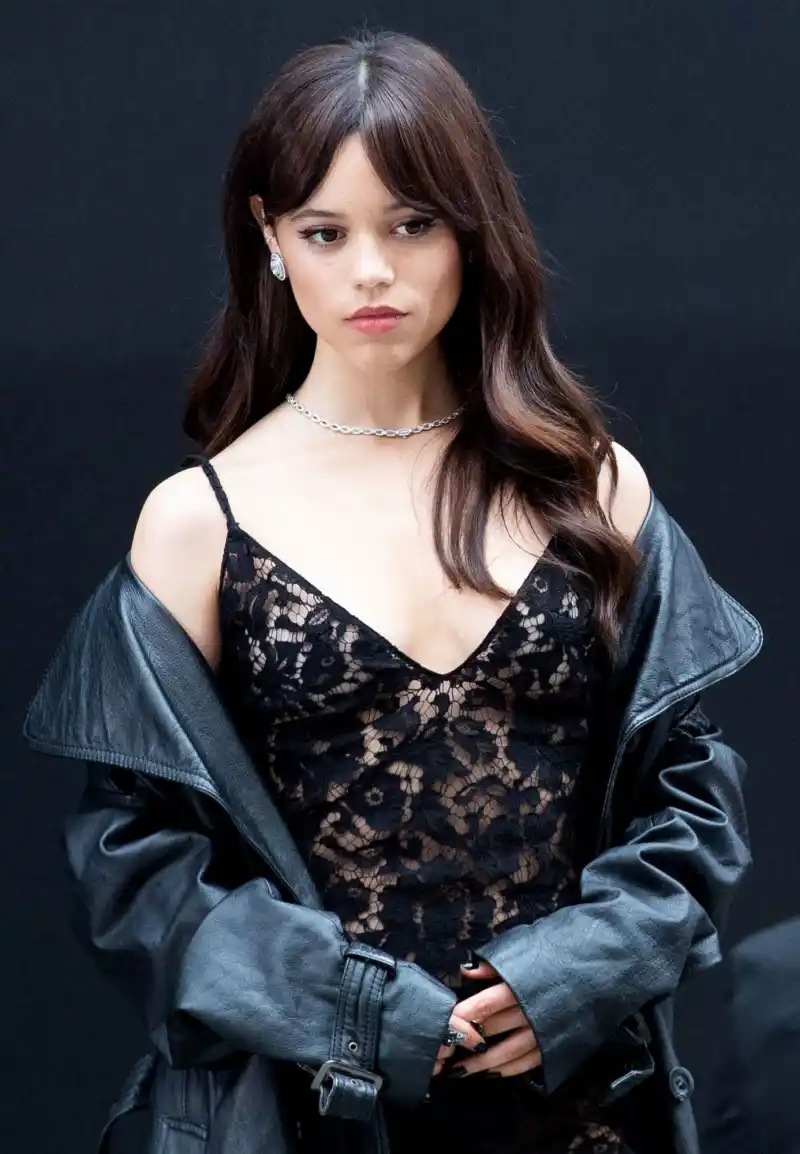 Chrissy Teigen, Lea Michele and More Celebrity Hair Transformations of 2022 Jenna Ortega lace dress