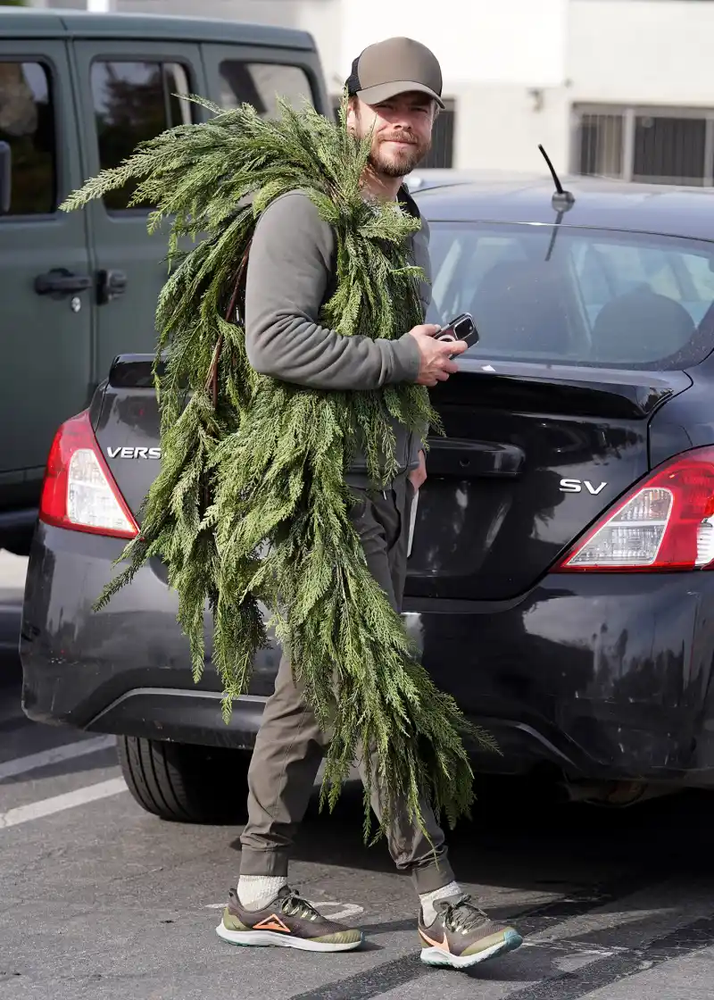 Derek Hough Buys A Wreath At Rolling Greens In Studio City