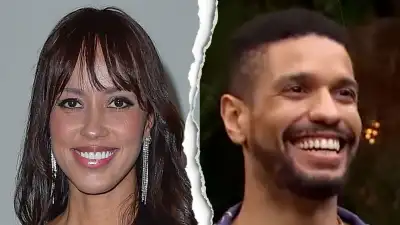 Michelle Young and Nayte Olukoya, Katie Thurston and John Hersey and Every Bachelor Nation Split in 2022 indigo shirt