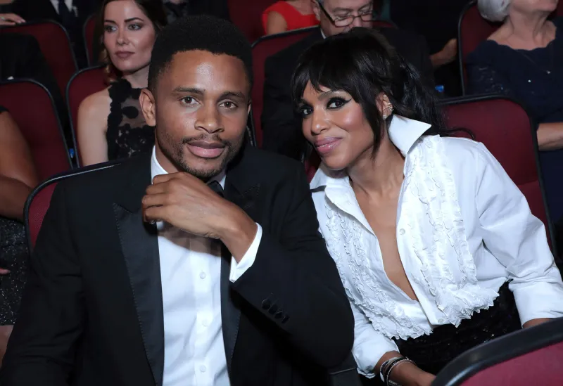 Kerry Washington and Husband Nnamdi Asomugha's Relationship Timeline white shirt