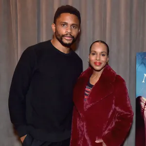 Kerry Washington and Husband Nnamdi Asomugha's Relationship Timeline red fur coat