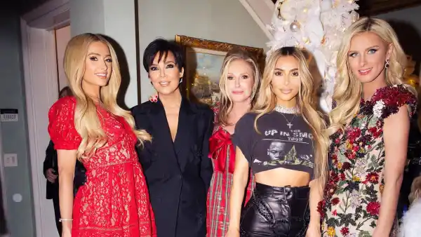 Kim Kardashian and Kris Jenner Party With Paris Hilton, Nicky Hilton and Kathy Hilton