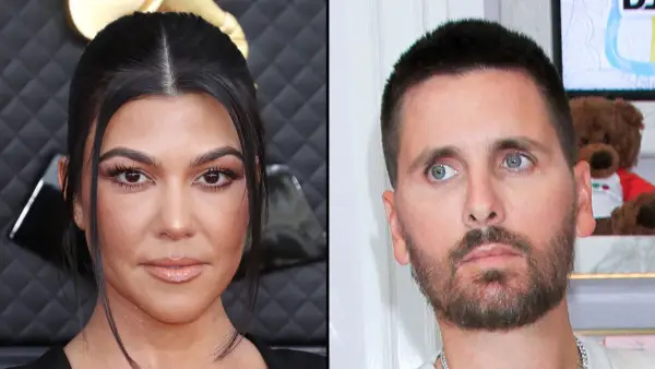 Kourtney Kardashian and Scott Disick Reunite for Mason's Birthday, Was Travis Barker in Attendance? low cut black dress