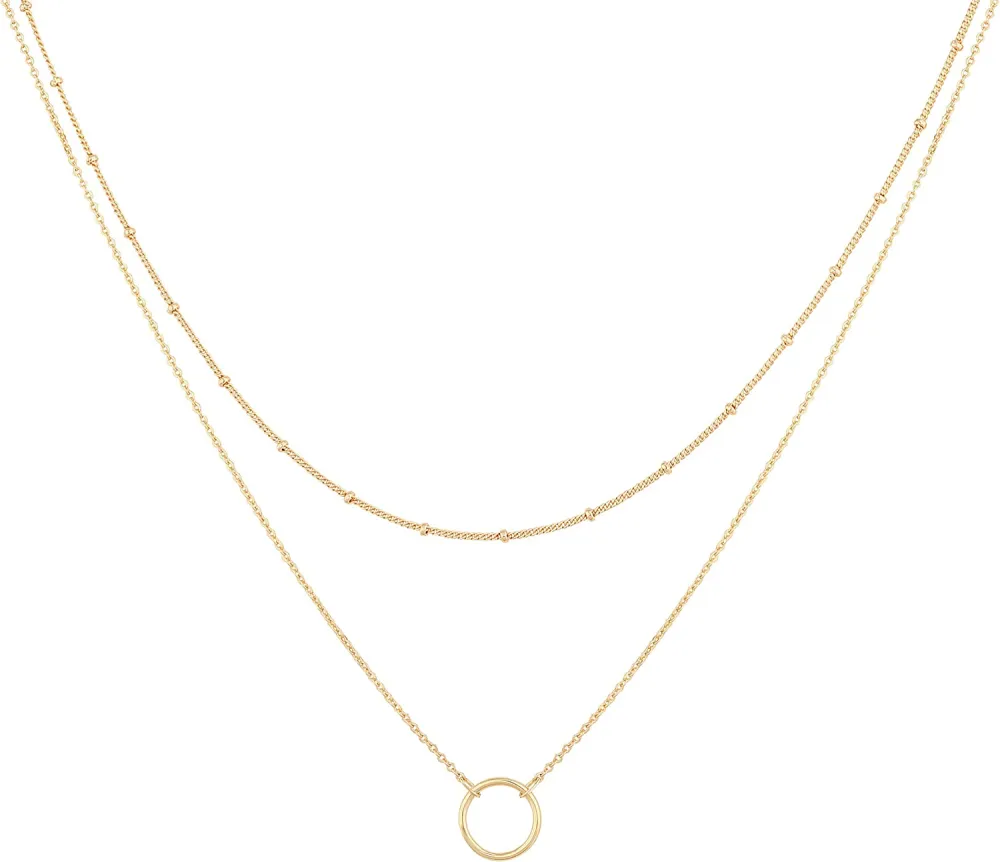 MEVECCO Layered 18k Gold Plated Necklace