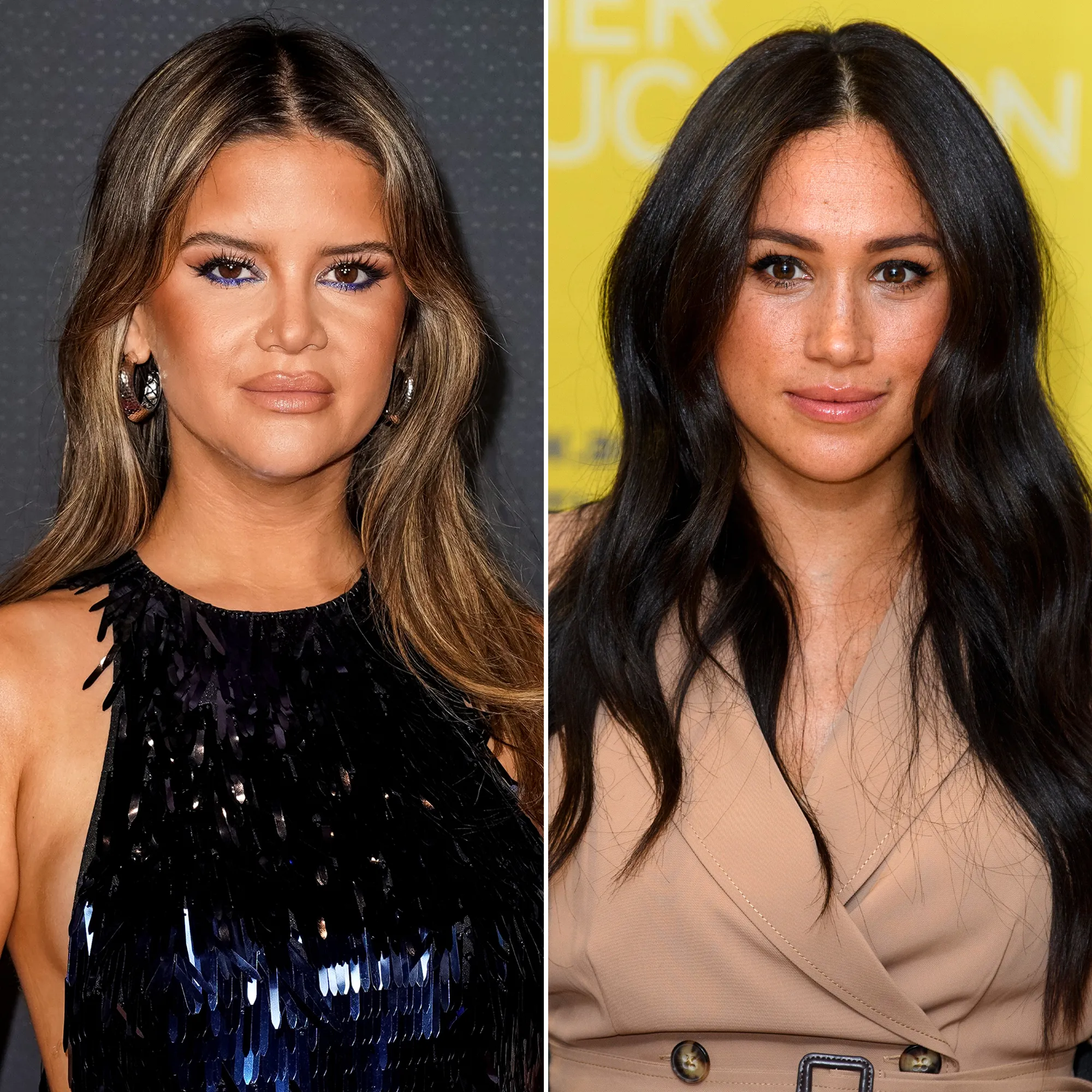 Maren Morris in Sequin Dark Blue Dress Split with Meghan Markle in Beige Dress Doesn't Understand the 'Profound Hatred' Directed Toward Meghan Markle After Netflix Doc Drops: 'It's Unfathomable'