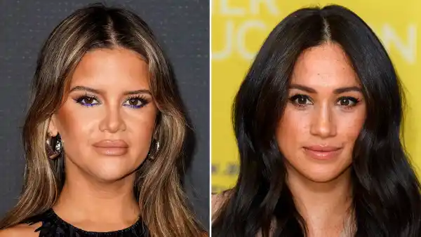 Maren Morris in Sequin Dark Blue Dress Split with Meghan Markle in Beige Dress Doesn't Understand the 'Profound Hatred' Directed Toward Meghan Markle After Netflix Doc Drops: 'It's Unfathomable'