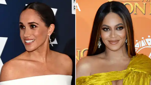 Meghan Markle Reveals Text Beyonce Sent Her After 2021 Tell-All Interview: 'She Wants Me to Feel Safe' yellow chiffon dress