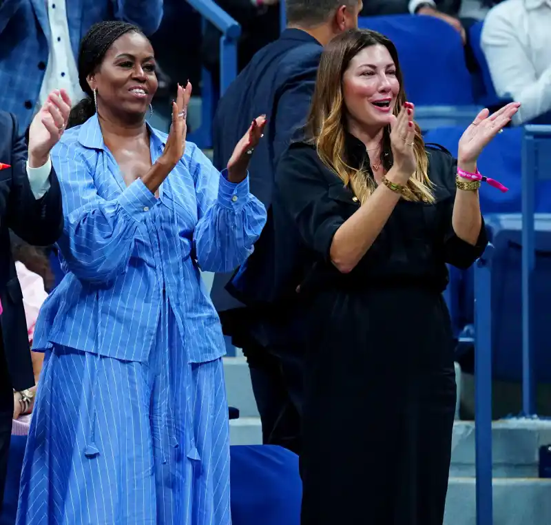 Michelle Obama's post-White House style blue striped