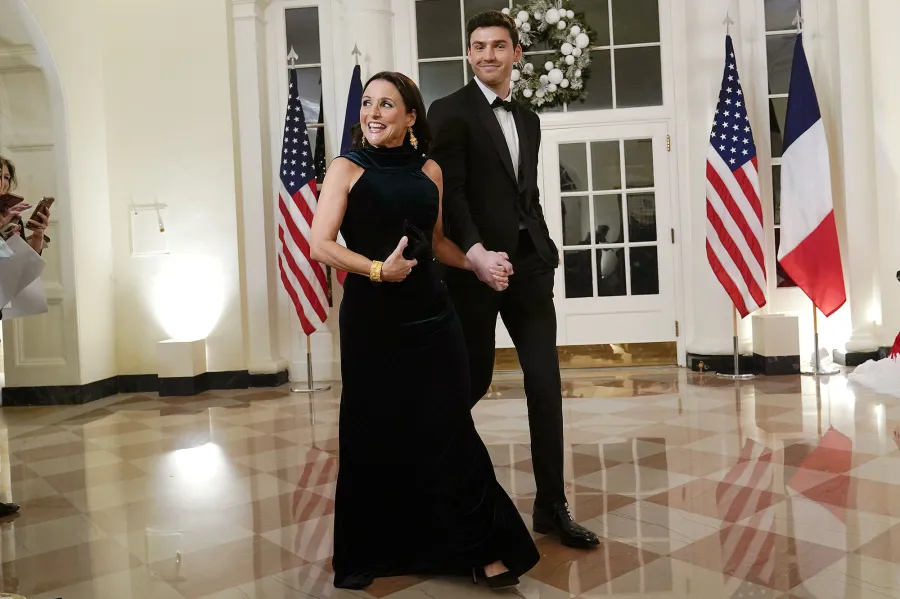 Mom’s Escort Julia Louis-Dreyfus Holds Hands With Son Charlie Hall at White House State Dinner