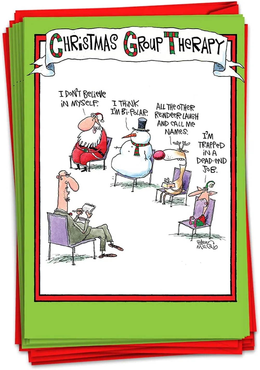 NobleWorks Pack of 12 Christmas Greeting Cards with Envelopes