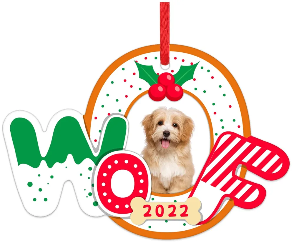 PETCEE Dog Picture Frame Christmas Ornament