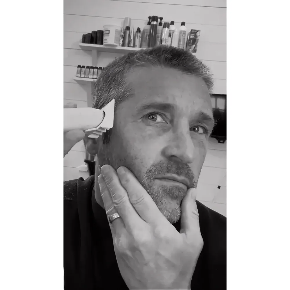 Patrick Dempsey shaving his head