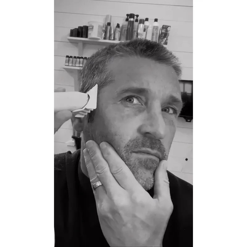 Patrick Dempsey shaving his head