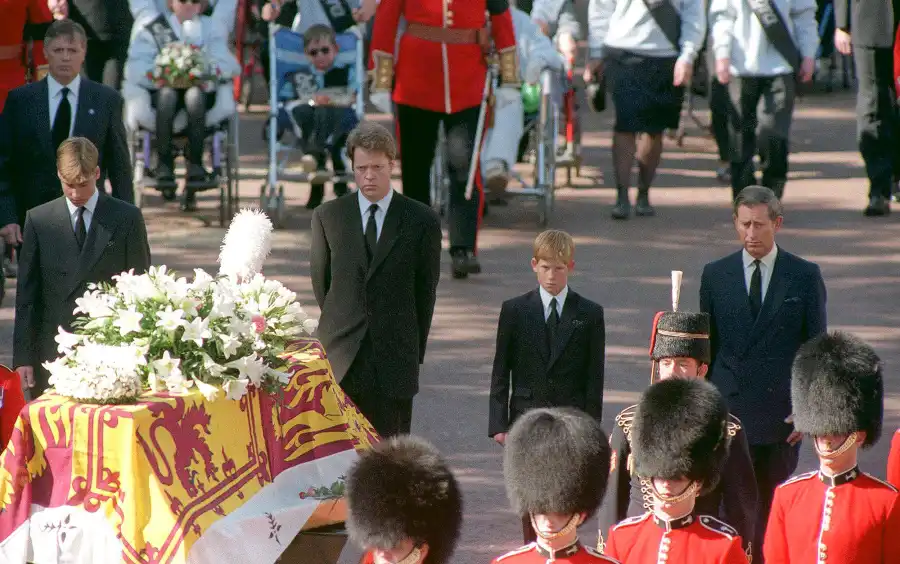 Prince Harry and Father King Charles III's Ups and Downs Through the Years- A Timeline - 263 Princess Diana Funeral, London, Britain - 06 Sep 1997