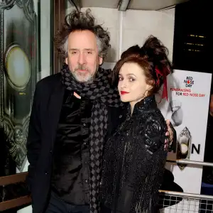Helena Bonham Carter Recalls 'Mourning' Her 'Painful' Tim Burton Split: 'It Was a Long-Lasting Thing' black and grey scarf