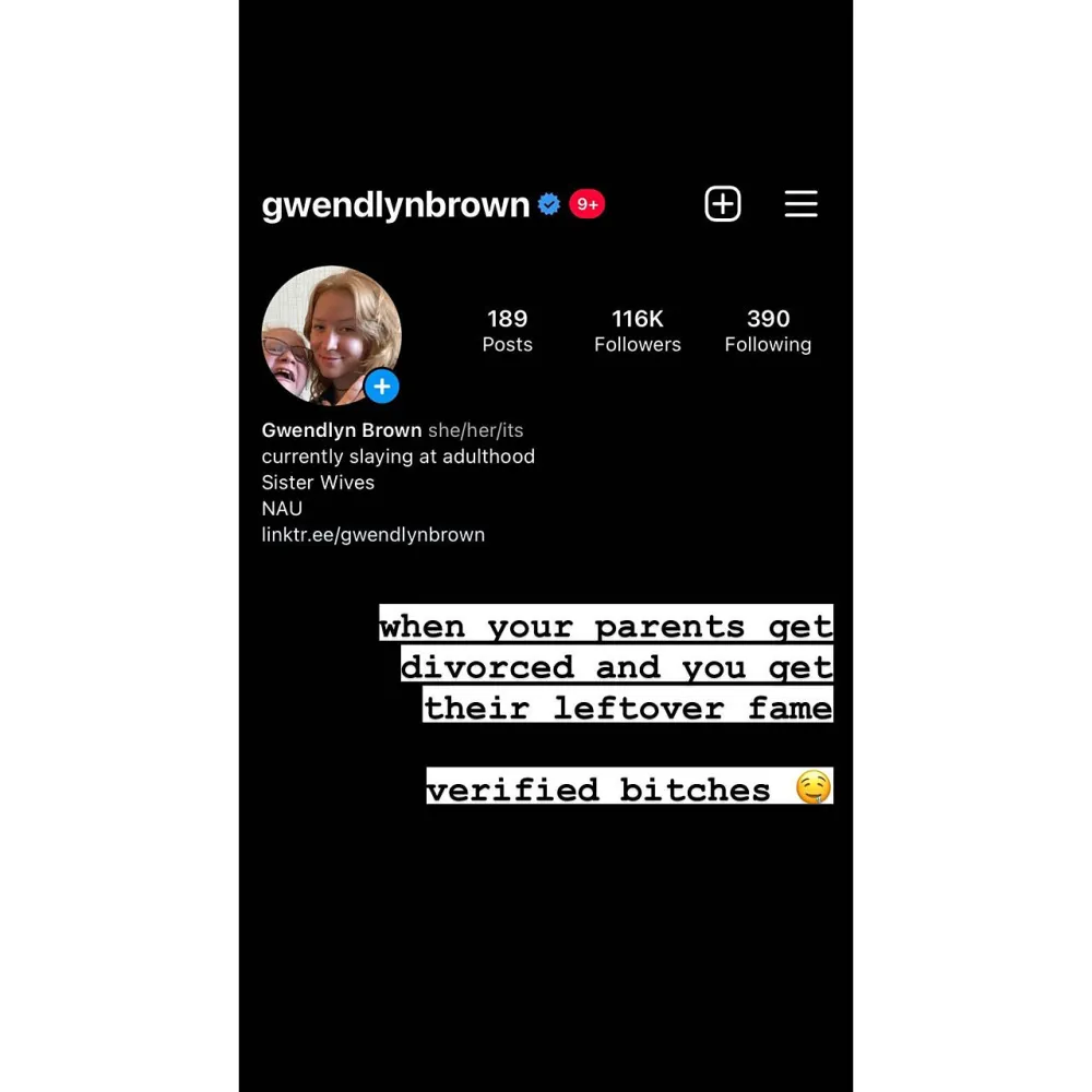 Sister Wives Kody Brown and Christine Brown Daughter Gwendlyn Pokes Fun at Her Parents Divorce 4