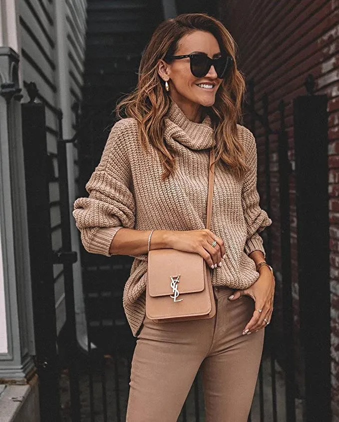 beige turtleneck sweater